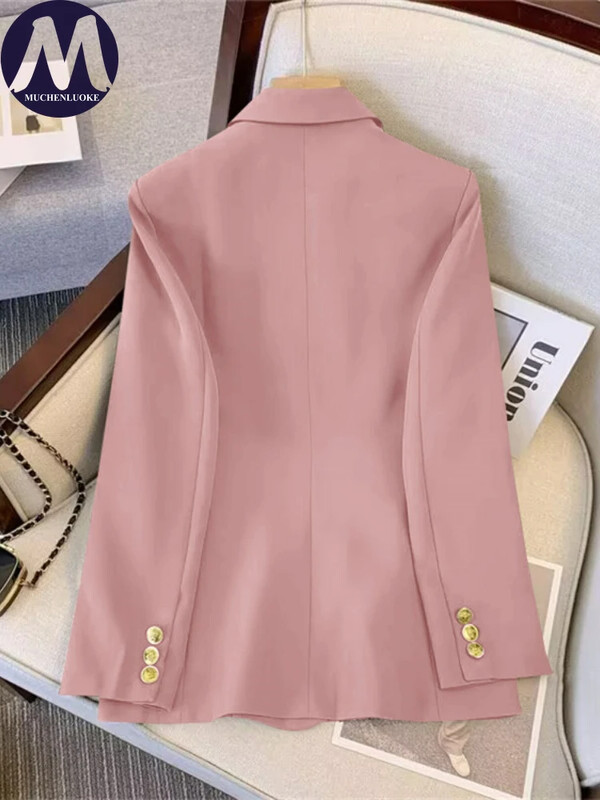 Sieviešu mētelis, 2023. gada pavasara rudens, jauns korejiešu modes Slim Fit temperamenta žakete mēteļi, ikdienas augstas klases brīvi sieviešu bleizeri