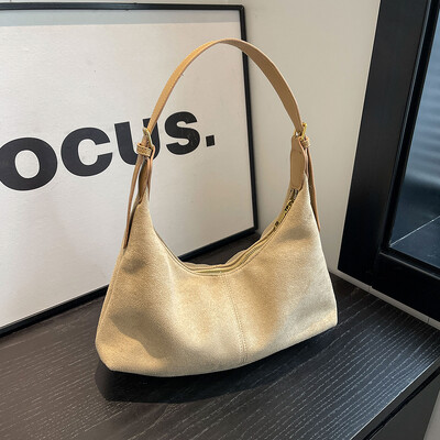 Vintage ručna torbica Torbica za žene Torbica na rame od brušene kože Uzročne torbe preko ramena Ženska luksuzna dizajnerska spojka Ženska polumjesečasta hobo torba