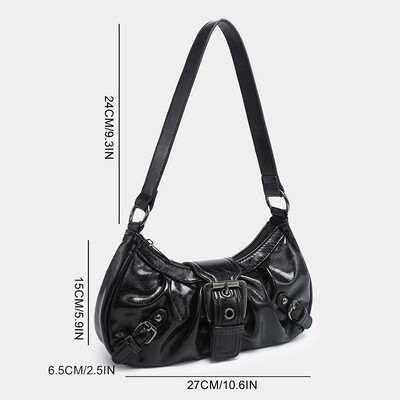 Sieviešu plisēta Hobo sarkana plecu soma sievietēm PU ādas sajūga rokassomiņa soma Y2K soma meitenēm šiks luksusa dizaina rokassomas