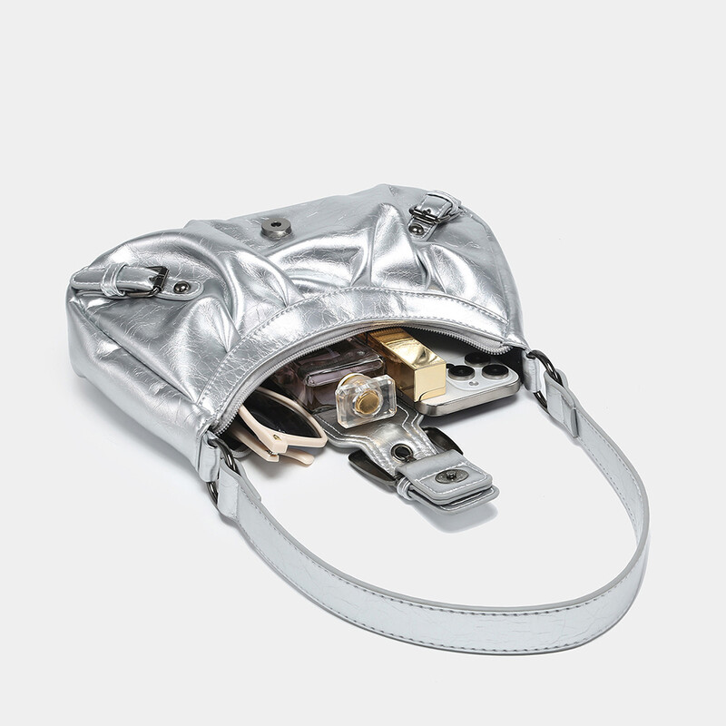 Sieviešu plisēta Hobo sarkana plecu soma sievietēm PU ādas sajūga rokassomiņa soma Y2K soma meitenēm šiks luksusa dizaina rokassomas