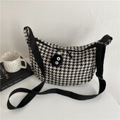 Genți Crossbody Classic Houndstooth Femei Ins All Match Fermoar Hobos Basic Elegant Umăr Femei Street Chic Simplu Adolescenți