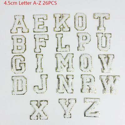 Patch cu litere autoadeziv brodat de 4,5 cm AZ- 26 buc. Petice de pânză colorat, design personalizat DIY, accesorii pentru bagaje, îmbrăcăminte