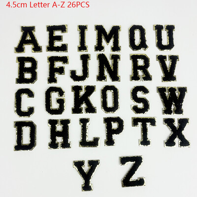 Patch cu litere autoadeziv brodat de 4,5 cm AZ- 26 buc. Petice de pânză colorat, design personalizat DIY, accesorii pentru bagaje, îmbrăcăminte