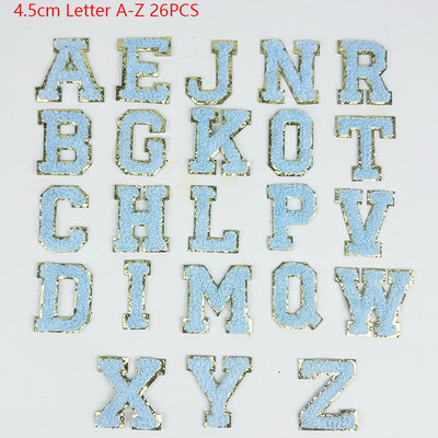 Patch cu litere autoadeziv brodat de 4,5 cm AZ- 26 buc. Petice de pânză colorat, design personalizat DIY, accesorii pentru bagaje, îmbrăcăminte