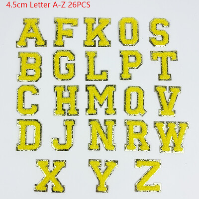 Patch cu litere autoadeziv brodat de 4,5 cm AZ- 26 buc. Petice de pânză colorat, design personalizat DIY, accesorii pentru bagaje, îmbrăcăminte