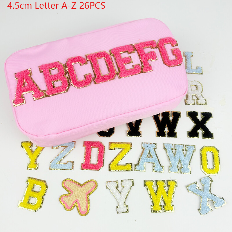 Patch cu litere autoadeziv brodat de 4,5 cm AZ- 26 buc. Petice de pânză colorat, design personalizat DIY, accesorii pentru bagaje, îmbrăcăminte