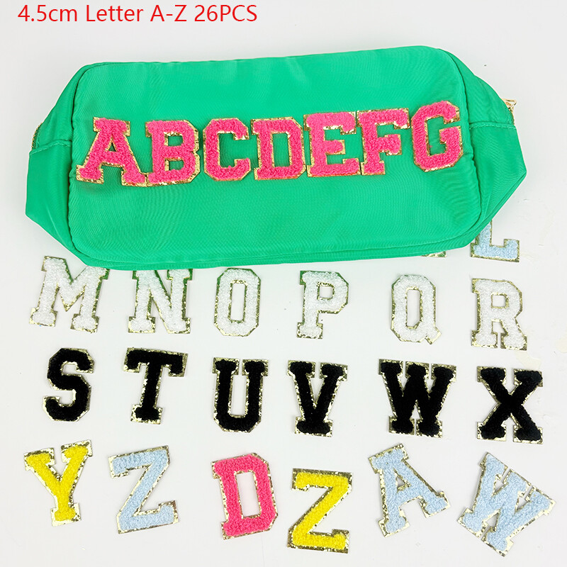 Patch cu litere autoadeziv brodat de 4,5 cm AZ- 26 buc. Petice de pânză colorat, design personalizat DIY, accesorii pentru bagaje, îmbrăcăminte
