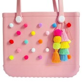 Šarene privjeske za Bogg torbe Uradi sam gumena torba za plažu Dodaci za torbe za plažu Privjesci Cvijeće i biseri Pom Pom rese za Bogg torbu