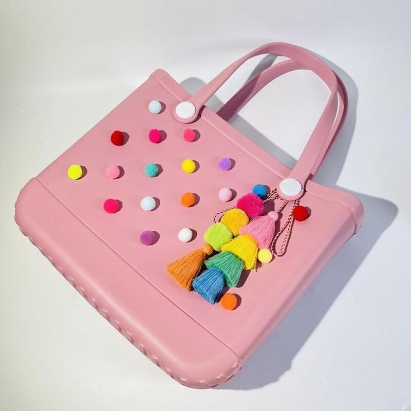 Šarene privjeske za Bogg torbe Uradi sam gumena torba za plažu Dodaci za torbe za plažu Privjesci Cvijeće i biseri Pom Pom rese za Bogg torbu