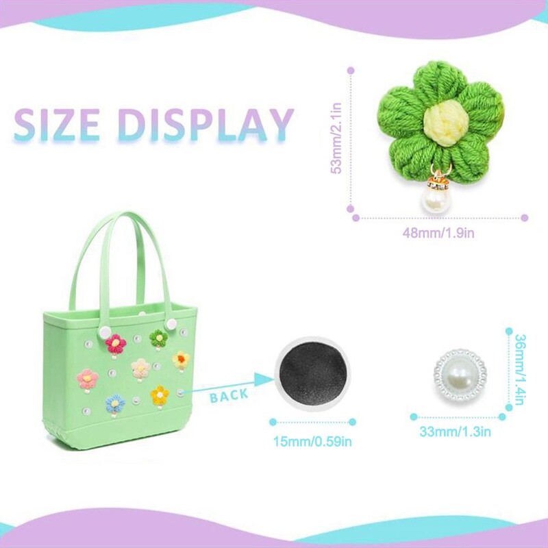 Šarene privjeske za Bogg torbe Uradi sam gumena torba za plažu Dodaci za torbe za plažu Privjesci Cvijeće i biseri Pom Pom rese za Bogg torbu
