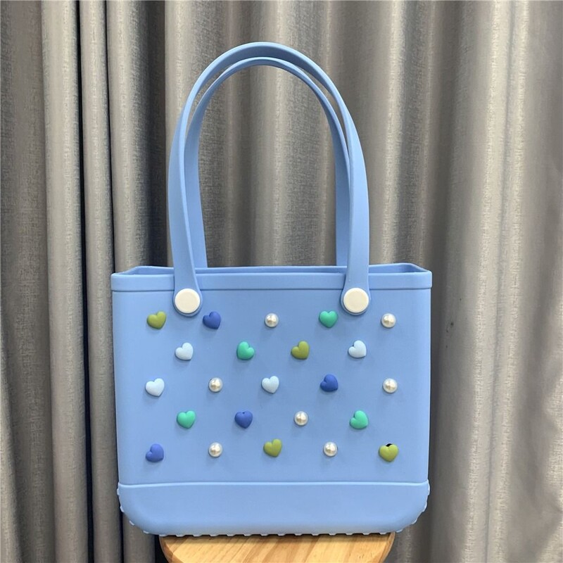 24 de bucăți brelocuri cu butoane perle inimă pentru genți Bogg, accesorii, bricolaj, genți de mână, decorațiuni de plajă