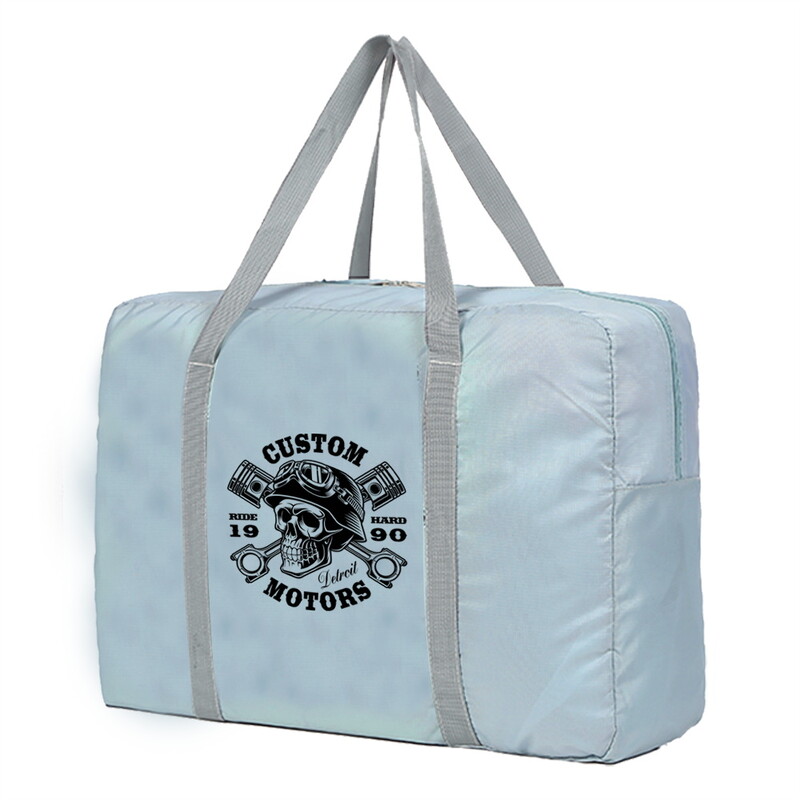 Geantă de călătorie cu imprimeu craniu Geantă unisex de mare capacitate Bagaj Genți de mână impermeabile pentru femei Depozitare haine Genți de călătorie pliabile din nailon