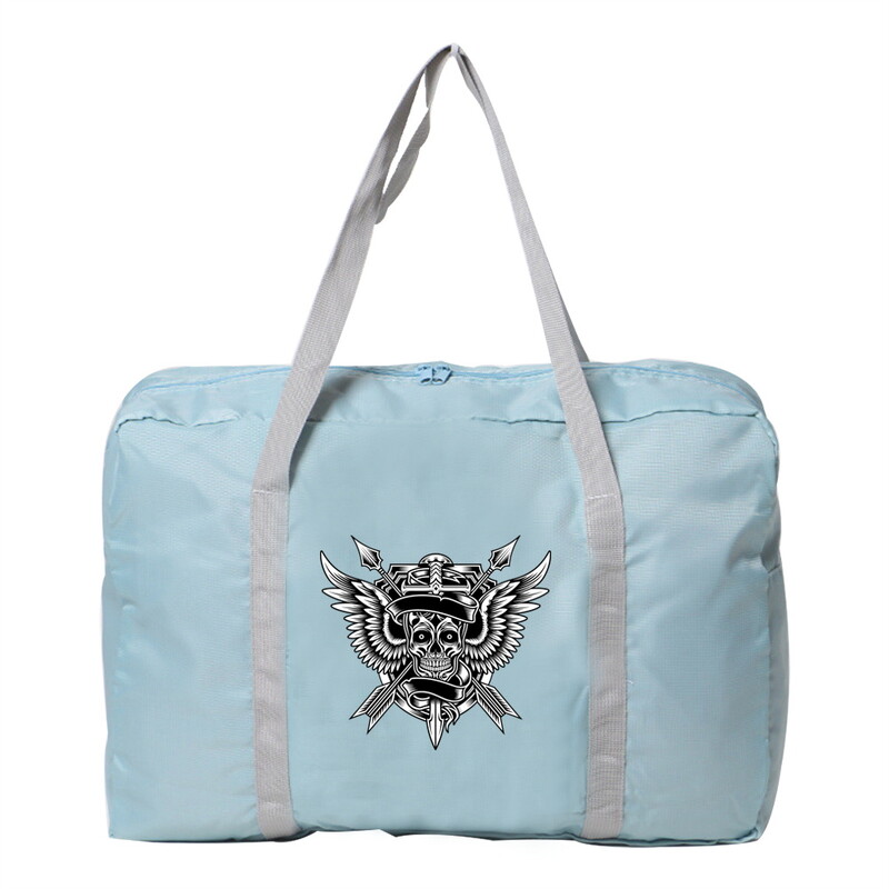 Geantă de călătorie cu imprimeu craniu Geantă unisex de mare capacitate Bagaj Genți de mână impermeabile pentru femei Depozitare haine Genți de călătorie pliabile din nailon