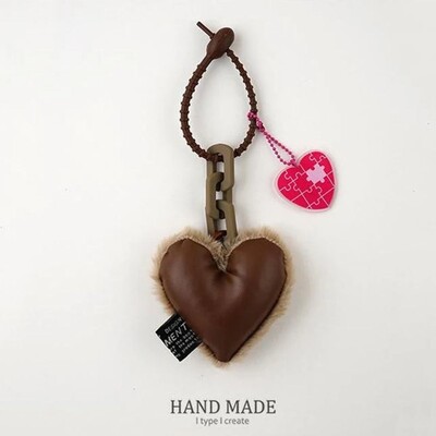 Pandantiv drăguț cu inimă de pluș cu șnur din silicon Breloc ușor cu inimă, ornament pentru agățat, geantă, accesorii pentru geantă