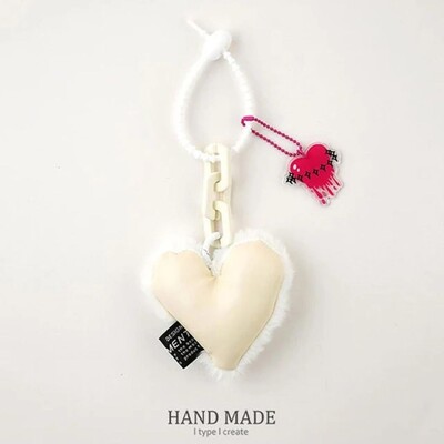 Pandantiv drăguț cu inimă de pluș cu șnur din silicon Breloc ușor cu inimă, ornament pentru agățat, geantă, accesorii pentru geantă