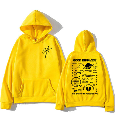 GA Gracie Abrams Singer Printing Hoodies Good Riddance Graphic Sweatshirts s džepovima dugih rukava Muški/Ženski Sudaderas Muški Top