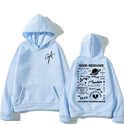 GA Gracie Abrams Singer Printing Hoodies Good Riddance Graphic Sweatshirts s džepovima dugih rukava Muški/Ženski Sudaderas Muški Top