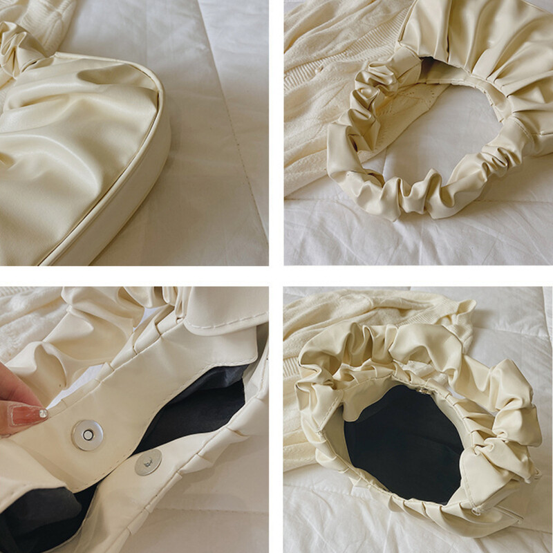 Mākoņa kroku rokassomas Dizainera rokassomiņa Sieviešu viena krosa klimpas soma padusēs Iepirkšanās plecu somas Padusu soma