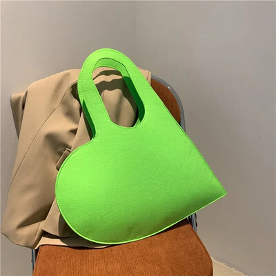 Nova jednobojna torbica u obliku srca za 2023., ženska torba s gornjom ručkom, torba za kupnju, torba na rame Nova trendi torba preko ramena, torbica