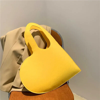 Nova jednobojna torbica u obliku srca za 2023., ženska torba s gornjom ručkom, torba za kupnju, torba na rame Nova trendi torba preko ramena, torbica