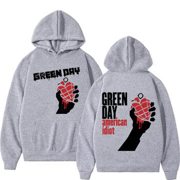 Rare Punk Band Green Day American Idiot Print Hoodie Мъжко облекло Gothic Harajuku Vintage Sweatshirt Мъжки ежедневни суичъри с полар