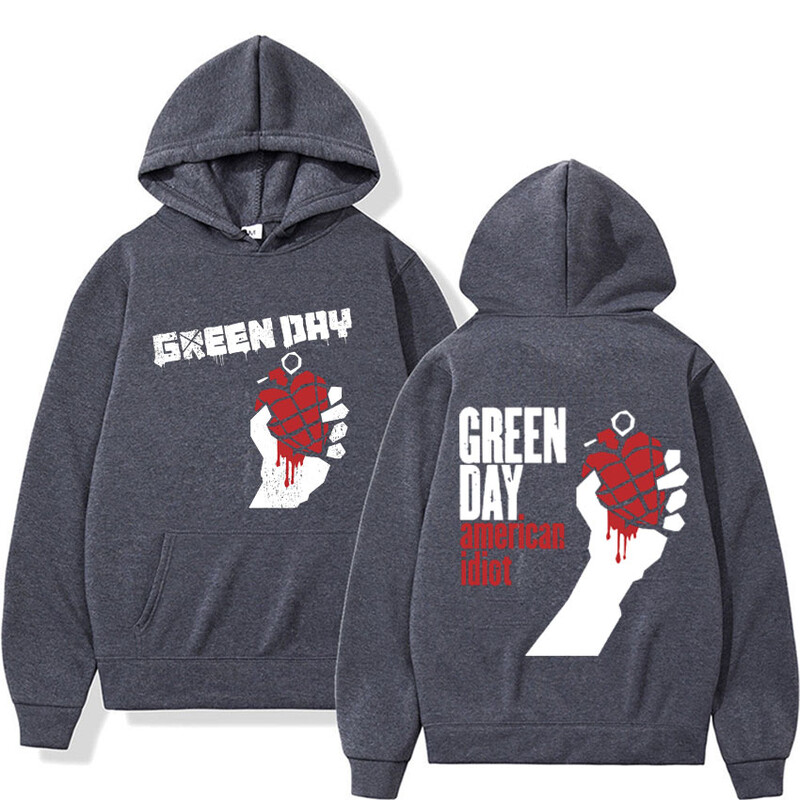 Rare Punk Band Green Day Hoodie s printom American Idiot Muška odjeća Gothic Harajuku Vintage Sweatshirt Muška ležerna majica s kapuljačom od flisa