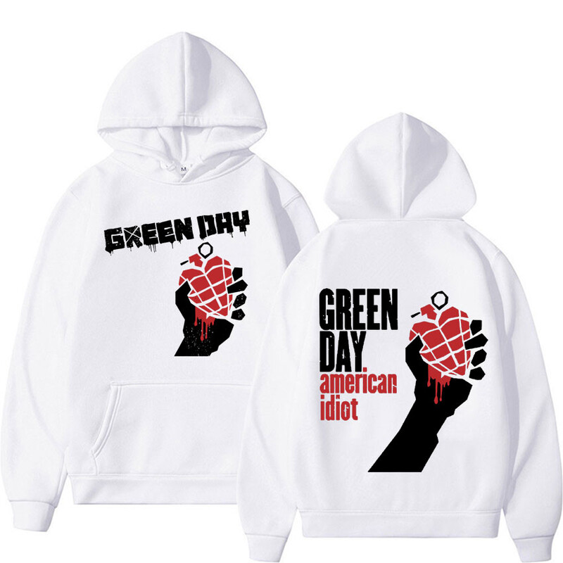 Rare Punk Band Green Day Hoodie s printom American Idiot Muška odjeća Gothic Harajuku Vintage Sweatshirt Muška ležerna majica s kapuljačom od flisa