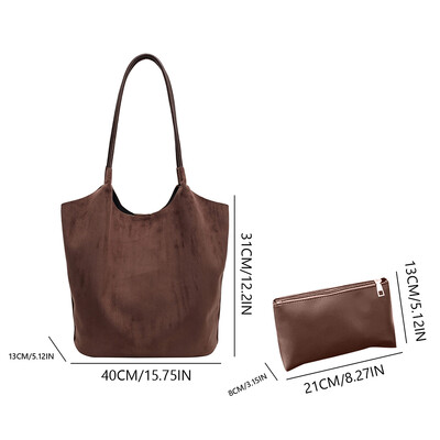 Sieviešu zamšādas plecu soma Vienkārša rokassomiņa Lielas ietilpības šiks vintage sieviešu somas klaiņojoša soma pārvietošanās soma āra ceļojumu soma