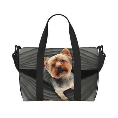 Prilagođena torba za plažu Yorkshire Terrier Stars za žene Yorkie psi Puppy Veliki pretinac za teretanu Putne torbe za plažu