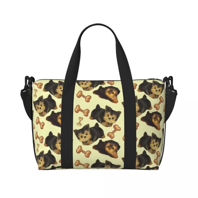 Prilagođena torba za plažu Yorkshire Terrier Stars za žene Yorkie psi Puppy Veliki pretinac za teretanu Putne torbe za plažu
