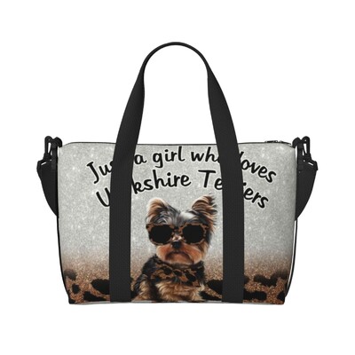 Prilagođena torba za plažu Yorkshire Terrier Stars za žene Yorkie psi Puppy Veliki pretinac za teretanu Putne torbe za plažu