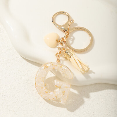 Ключодържател с начална буква на г-жа Сладки подаръци за Свети Валентин със сърца и пискюли Ключодържател Раница Висяща кола Висулка