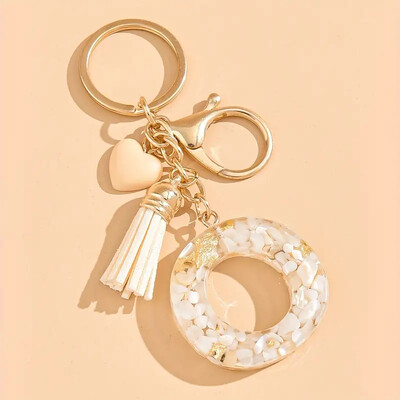 Ключодържател с начална буква на г-жа Сладки подаръци за Свети Валентин със сърца и пискюли Ключодържател Раница Висяща кола Висулка