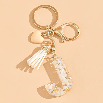 Ключодържател с начална буква на г-жа Сладки подаръци за Свети Валентин със сърца и пискюли Ключодържател Раница Висяща кола Висулка