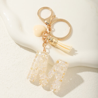 Ключодържател с начална буква на г-жа Сладки подаръци за Свети Валентин със сърца и пискюли Ключодържател Раница Висяща кола Висулка