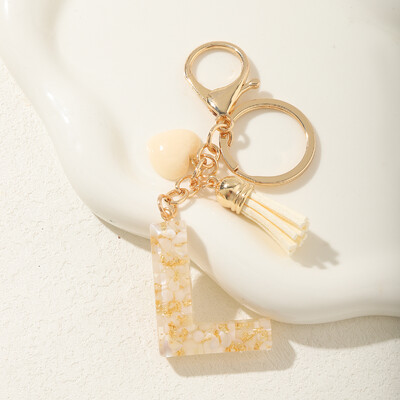 Ключодържател с начална буква на г-жа Сладки подаръци за Свети Валентин със сърца и пискюли Ключодържател Раница Висяща кола Висулка