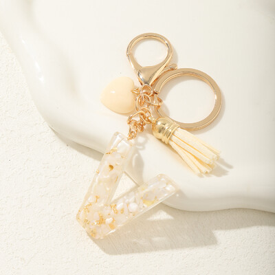 Ключодържател с начална буква на г-жа Сладки подаръци за Свети Валентин със сърца и пискюли Ключодържател Раница Висяща кола Висулка