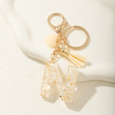 Ключодържател с начална буква на г-жа Сладки подаръци за Свети Валентин със сърца и пискюли Ключодържател Раница Висяща кола Висулка