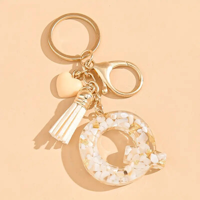 Ключодържател с начална буква на г-жа Сладки подаръци за Свети Валентин със сърца и пискюли Ключодържател Раница Висяща кола Висулка