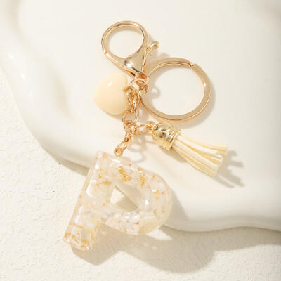 Ключодържател с начална буква на г-жа Сладки подаръци за Свети Валентин със сърца и пискюли Ключодържател Раница Висяща кола Висулка