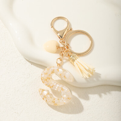 Ключодържател с начална буква на г-жа Сладки подаръци за Свети Валентин със сърца и пискюли Ключодържател Раница Висяща кола Висулка