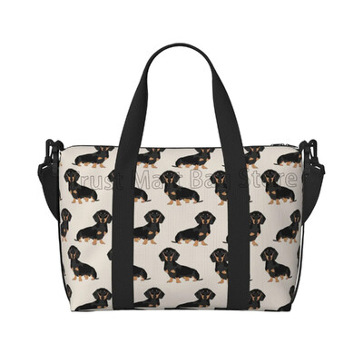 Drăguț Teckel Câini Genți Duffle Durabil Personalize Sport Gym Travel Geantă Unisex Weekender Peste noapte Genți mari de antrenament