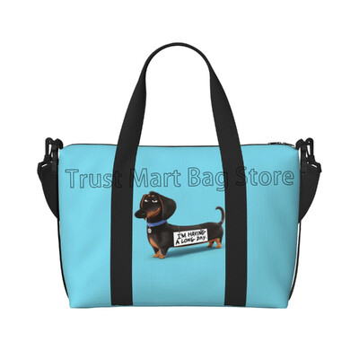 Drăguț Teckel Câini Genți Duffle Durabil Personalize Sport Gym Travel Geantă Unisex Weekender Peste noapte Genți mari de antrenament