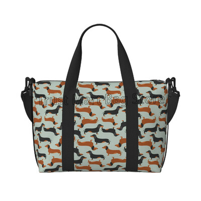 Drăguț Teckel Câini Genți Duffle Durabil Personalize Sport Gym Travel Geantă Unisex Weekender Peste noapte Genți mari de antrenament