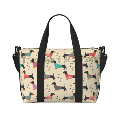 Drăguț Teckel Câini Genți Duffle Durabil Personalize Sport Gym Travel Geantă Unisex Weekender Peste noapte Genți mari de antrenament