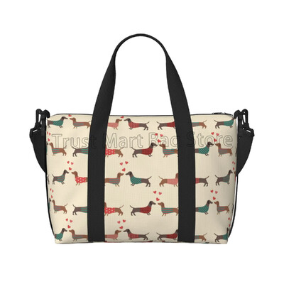 Drăguț Teckel Câini Genți Duffle Durabil Personalize Sport Gym Travel Geantă Unisex Weekender Peste noapte Genți mari de antrenament