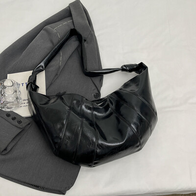 Genți de umăr MOODS Crescent pentru femei, iarna 2024, noua geantă crossbody din piele moale PU, tote pentru cumpărături de mare capacitate, geantă Hobo pentru femei