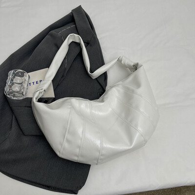 Genți de umăr MOODS Crescent pentru femei, iarna 2024, noua geantă crossbody din piele moale PU, tote pentru cumpărături de mare capacitate, geantă Hobo pentru femei