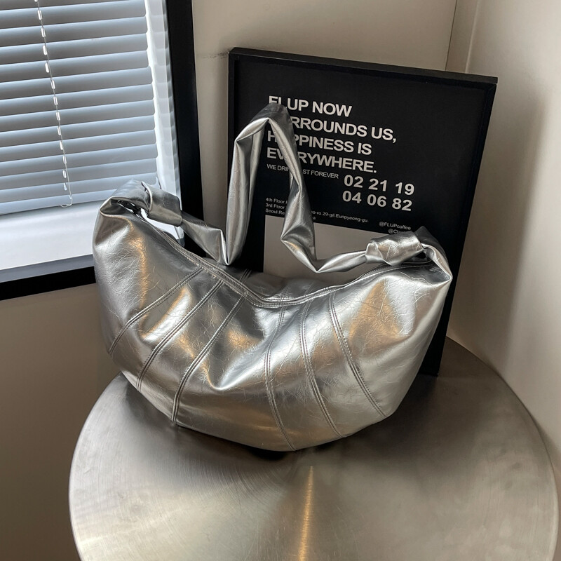 Genți de umăr MOODS Crescent pentru femei, iarna 2024, noua geantă crossbody din piele moale PU, tote pentru cumpărături de mare capacitate, geantă Hobo pentru femei