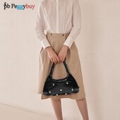 Ženska PU torba na rame s nitnama Punk torba ispod pazuha s kopčom Cool stilska torba ispod pazuha Chic Hobo torba Dizajnerska ručna torbica